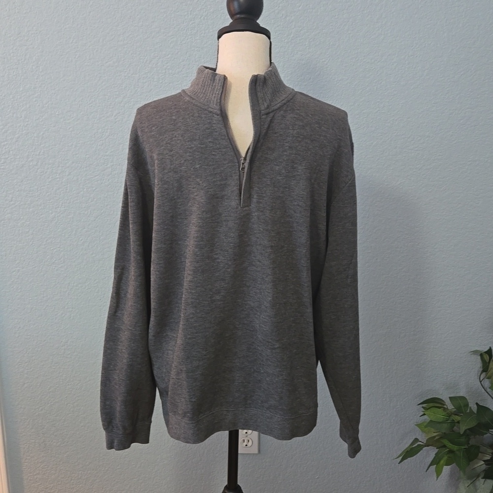 CUTTER & BUCK Men's Half Zip Sweater Gray Sz Medium